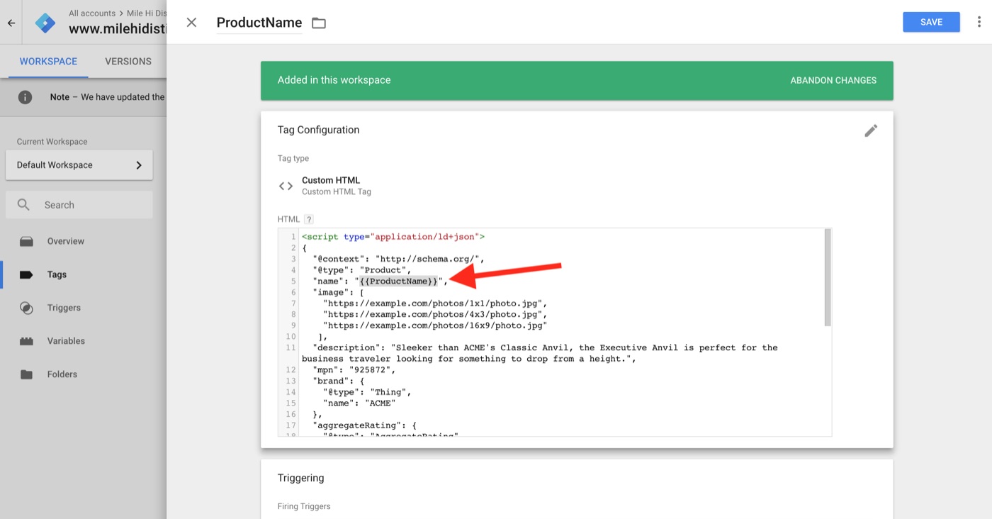 Add Variable Into HTML