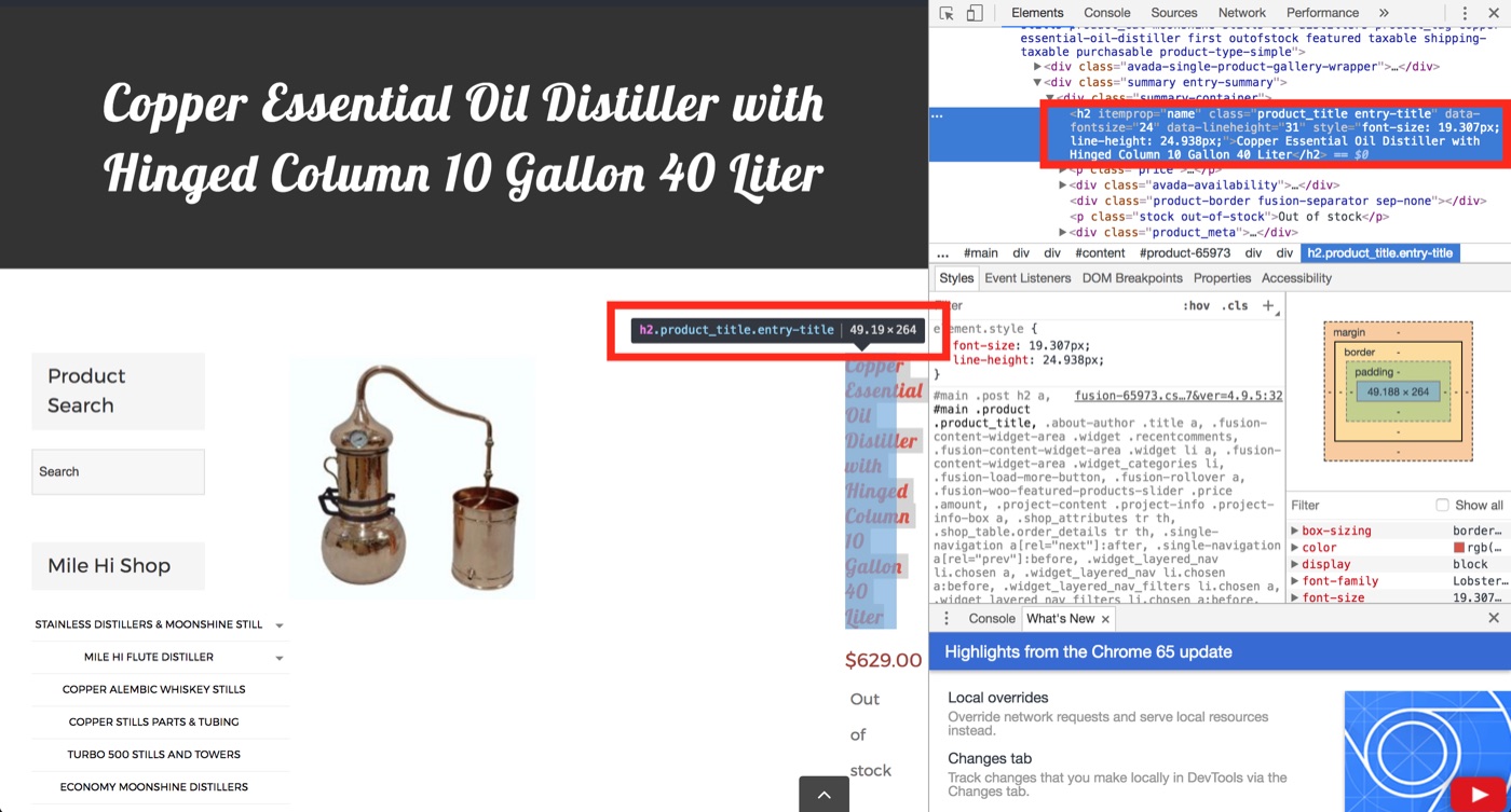 Element Selector Title