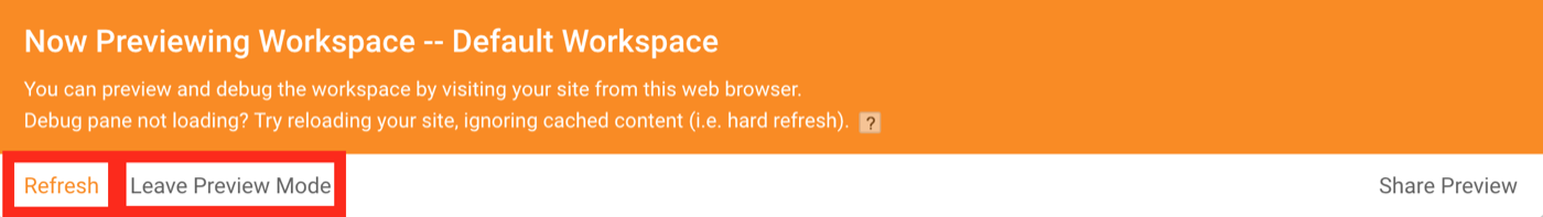 Now Previewing Workspace