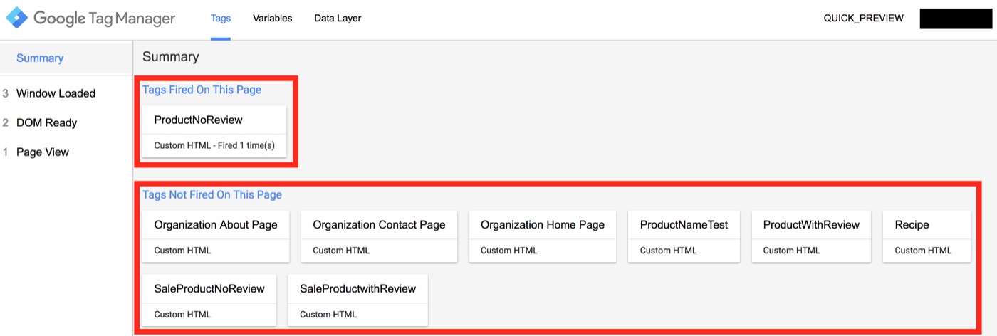 Tags Fired On Page