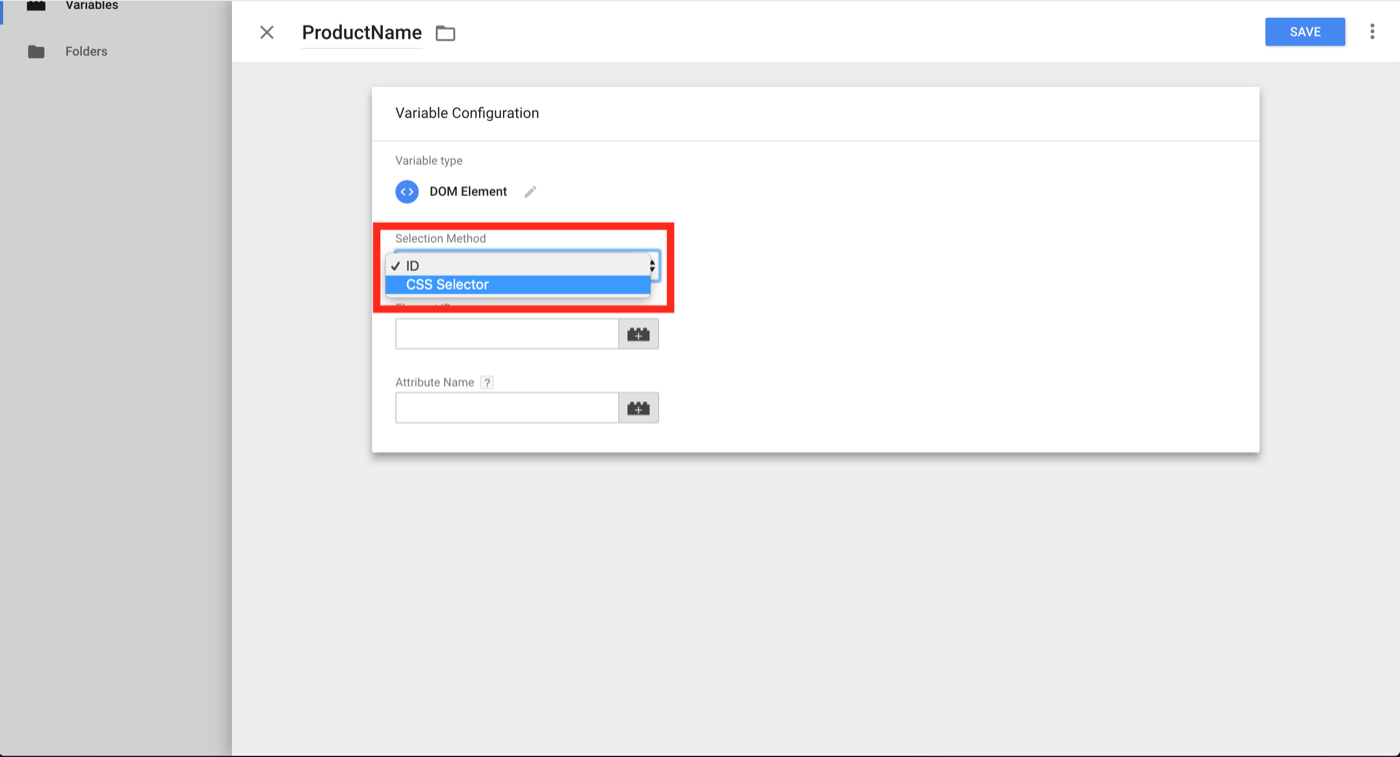 User-Defined Variable Selection Type